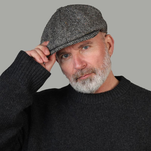 CON2 Woolen Tweed Newsboy Cap Granite Grey ShamrockGift.com