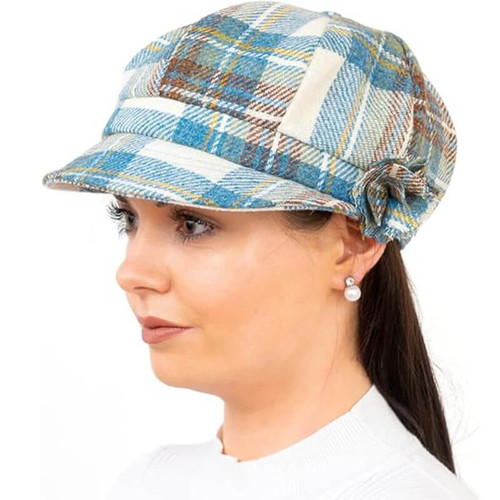 HOF-SHANPNW-OS Spring Ladies 100% Wool Newsboy Hat Muted Blue ShamrockGift.com