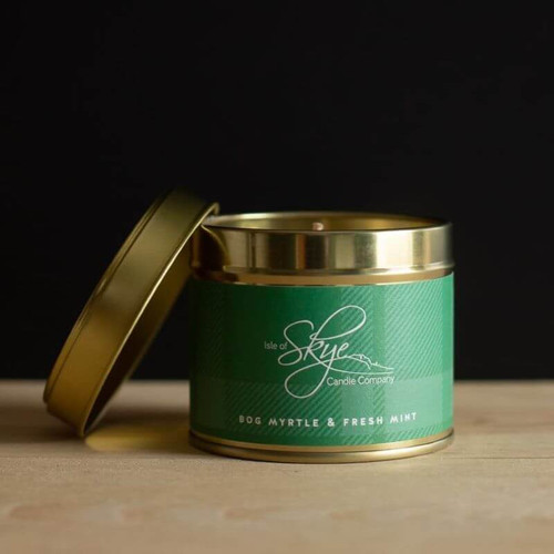 SC-TC-BM Bog Myrtle and Fresh Mint Travel Container Candle Lifestyle ShamrockGift.com