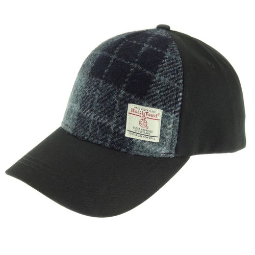 GA BC1000 COL095 Harris Tweed Ladies Baseball Cap Grey & Black TartanShamrockGift.com