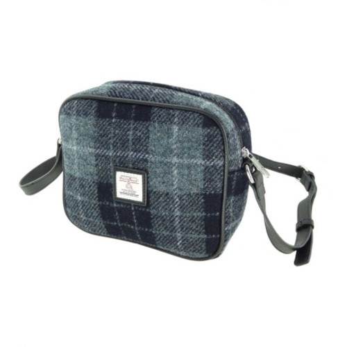 GA-LB1210 Harris Tweed Almond Mini Bag 
Harris Blue with Grey & Black Tartan ShamrockGift.com