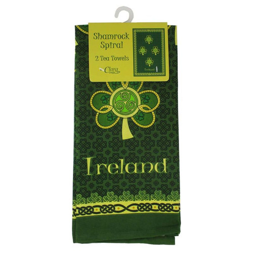 CL-87-31-P Shamrock Spiral Traditional Irish Textiles Collection ShamrockGift.com