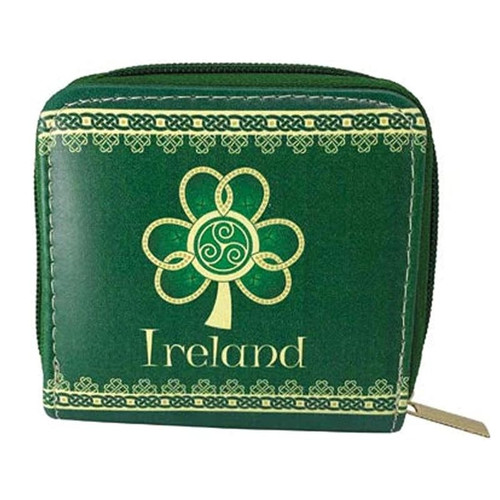 CL-87-355 Shamrock Spiral Wallet Front ShamrockGift.com