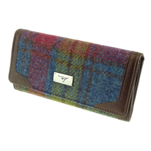 GA-LB2000 Women's Harris Tweed Bute Purse Multi Colour Tartan ShamrockGift.com