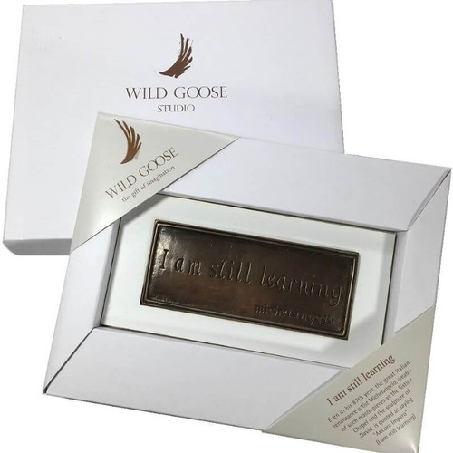 I Am Still Learning Bronze Plaque Michelangelo 330.1BBZ ShamrockGift.com