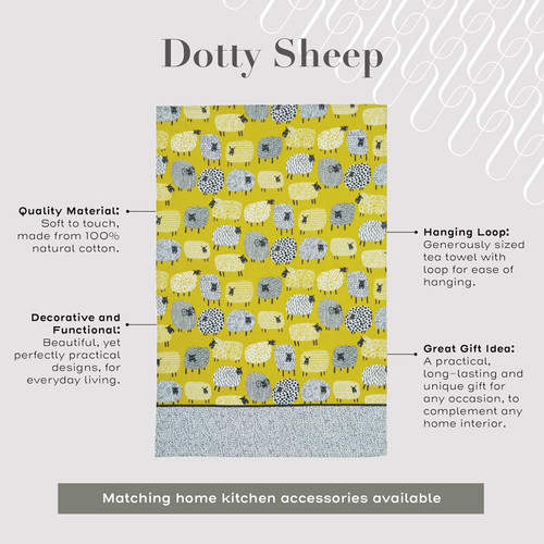 UW-022DTS Irish Sheep Ulster Weavers Tea Towel ShamrockGift.com