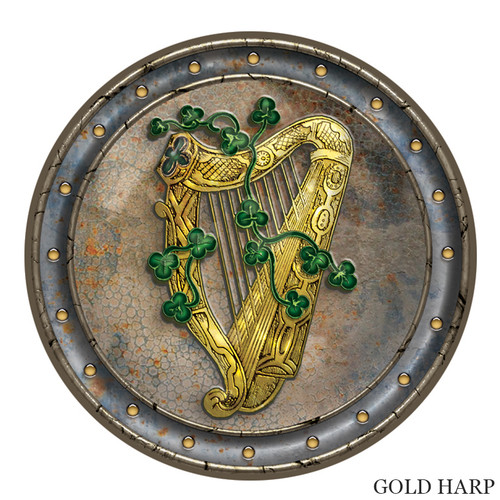 NC-CPMS11 GOLD HARP Design Cork Irish Themed Placemat ShamrockGift.com