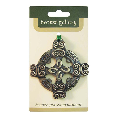 CS-0084-37 God Bless Our Home Celtic Cross Christmas Ornament Packaging ShamrockGift.com