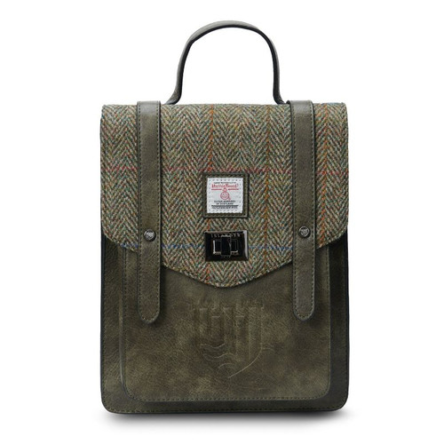 ISL-8366CHEHBL00 CHESTNUT HERRINGBONE Colour Islander Harris Tweed Mini Carloway Backpack ShamrockGift.com