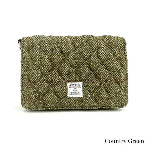 MCS CB2411 C001T Ladies Harris Tweed Quilted Shoulder Bag Front View ShamrockGift.com