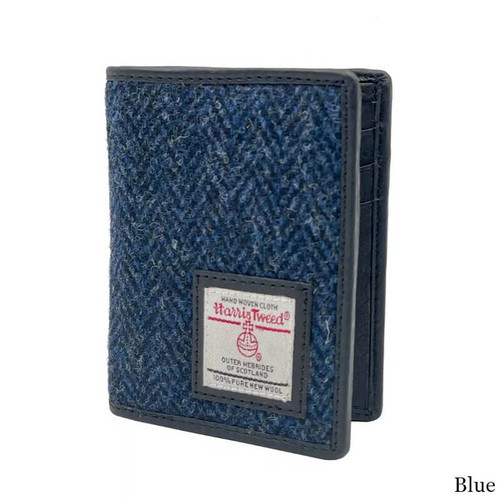 MCS CB3049 SP516 Harris Tweed & Leather Bifold Card Holder ShamrockGift.com