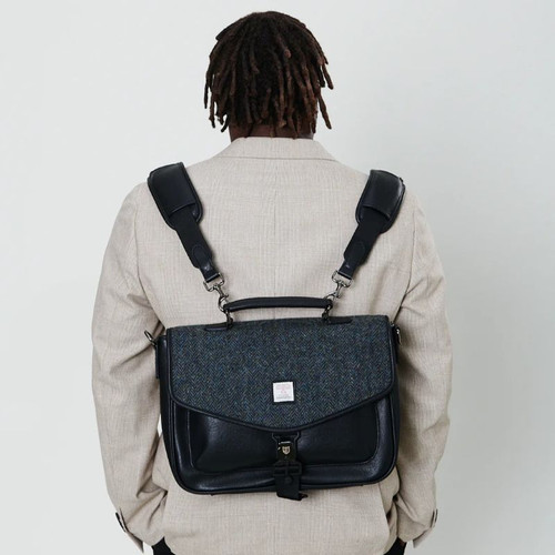 ISL-4537BLGHBL00 Handwoven Harris Tweed Laptop Bag ShamrockGift.com