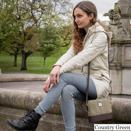 MCS CB5003 C001T Handcrafted Harris Tweed Square Shoulder Bag Lifestyle ShamrockGift.com