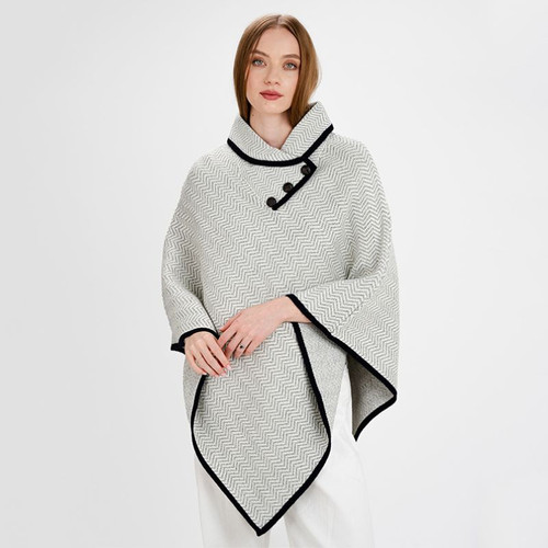Saol Ladies Herringbone Cape AWL318 Grey Studio  ShamrockGift.com