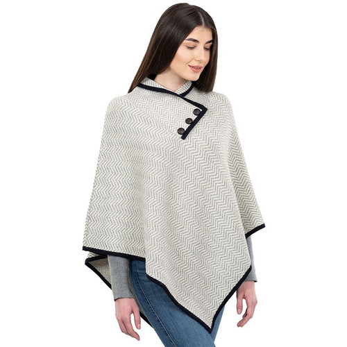 Saol Ladies Herringbone Cape AWL318 Grey Side ShamrockGift.com