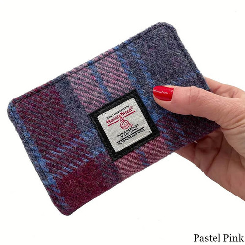 MCS CB5004 TRT073 PASTEL PINK Ladies Harris Tweed Zippered Wallet Lifestyle ShamrockGift.com