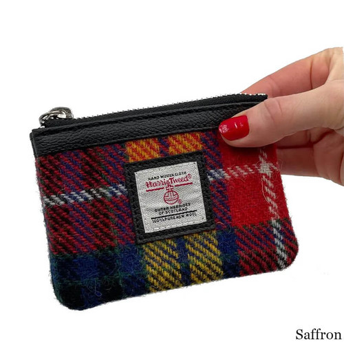 MCS CB3026 TRT056 SAFFRON Harris Tweed Zippered Coin Purse ShamrockGift.com