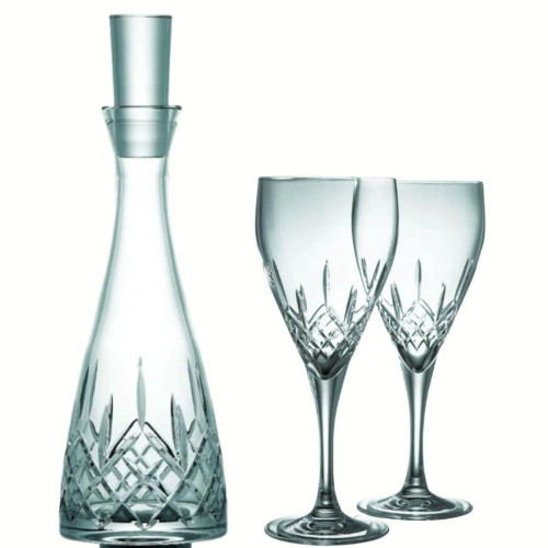HI-Set-404 Galway Crystal Irish Decanter & Wine Glasses Set ShamrockGift.com