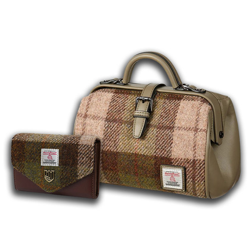 HI-Set-379-CHETTL00 Islander Harris Tweed Matching Tartan Purse Gift Set ShamrockGift.com