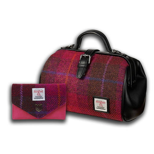 HI-Set-379-FUSTTL00 Islander Harris Tweed Matching Tartan Purse Gift Set ShamrockGift.com