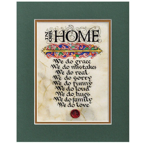 CC-2330GR In Our Home Blessing Irish Wall Art unframed ShamrockGift.com