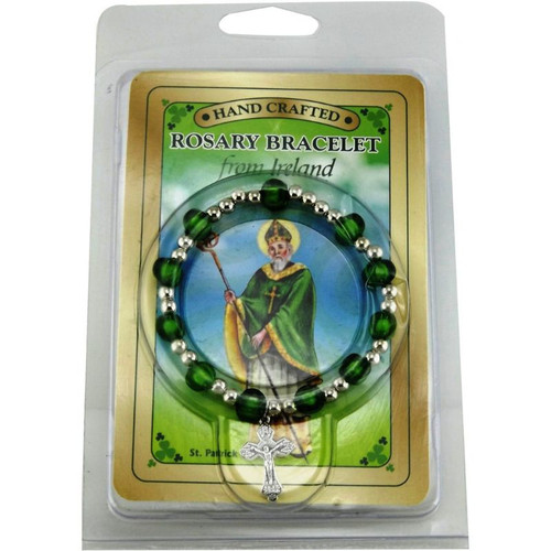 JCW-RB82502 Pumpkin Shaped Irish Green RosaryShamrockGift.com