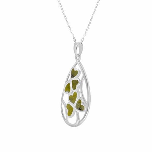 JCW-7025 Drop-Shaped Shamrock Design Connemara Jewelry ShamrockGift.com