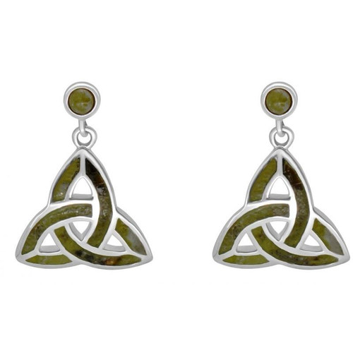 JCW-10903 Trinity Knot Design Connemara Marble Jewelry Front View ShamrockGift.com