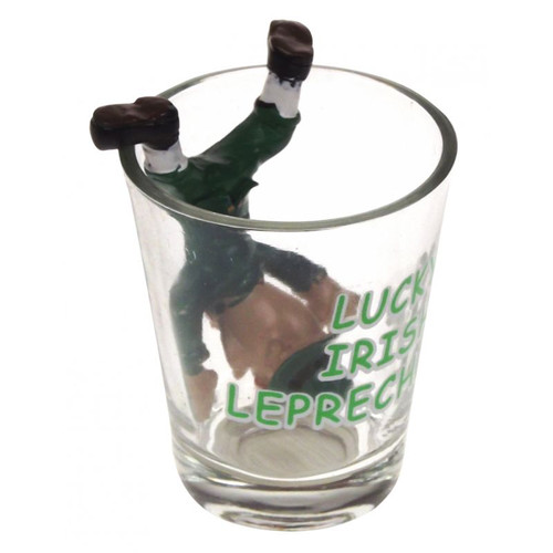 JCW-23610 3D Figurine Irish Leprechaun Shot Glass ShamrockGift.com