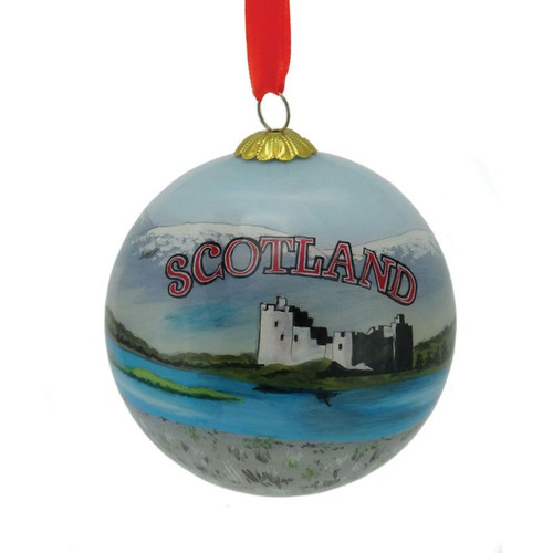 GA-AP1611 Hand Painted Scottish Christmas Baubles  Scotland  ShamrockGift.com