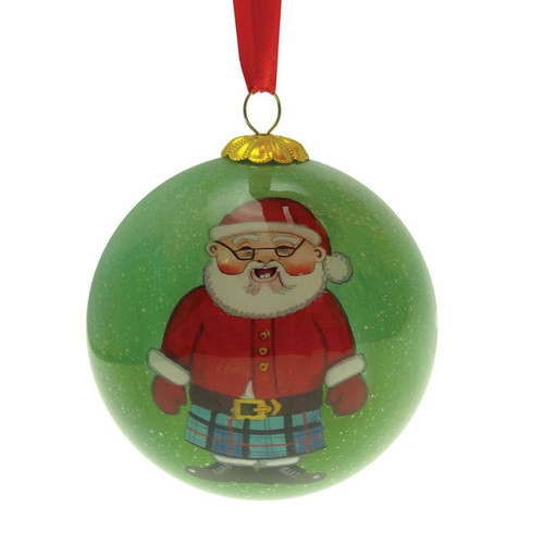 GA-AP1614 Hand Painted Scottish Christmas Baubles Santa ShamrockGift.com