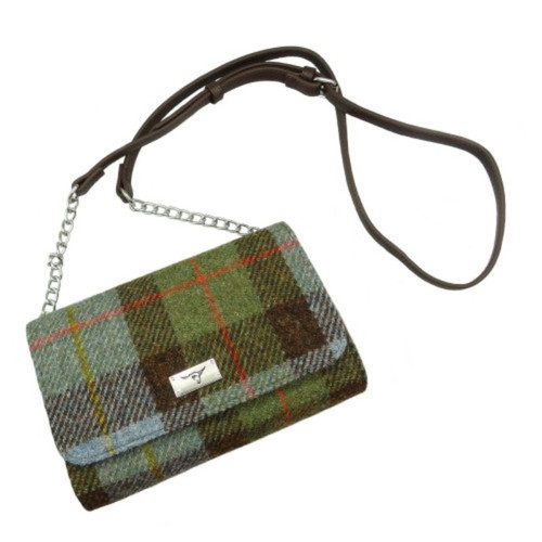 GA-LB1239-COL015 Ladies Harris Tweed Tartan Shoulder BagShamrockGift.com
