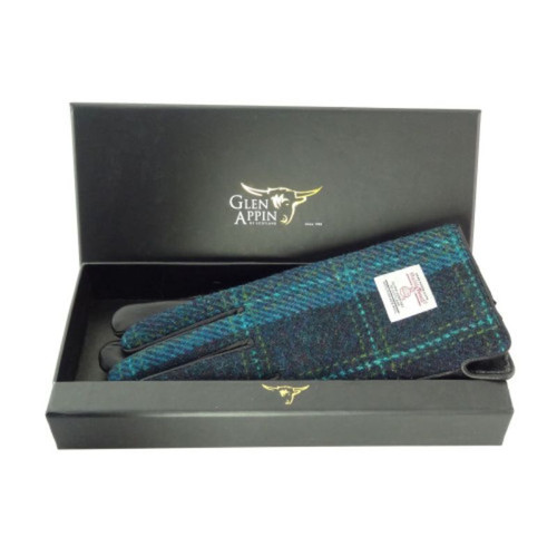 GA-LB3010-COL119 Ladies Harris Tweed & Leather Gloves Studio ShamrockGift.com