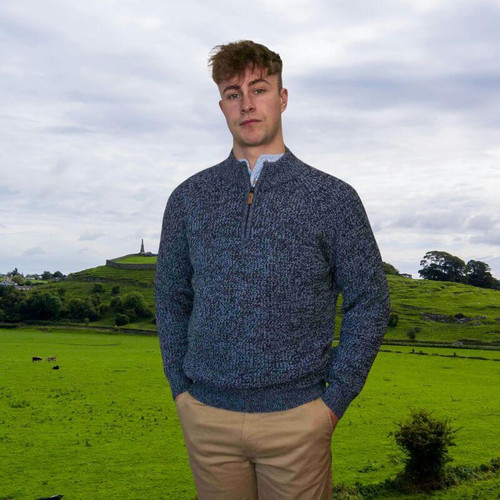 AI-KILZ-MIDM  Men's Irish Fisherman Raglan Sweater Marl scaledShamrockGift.com