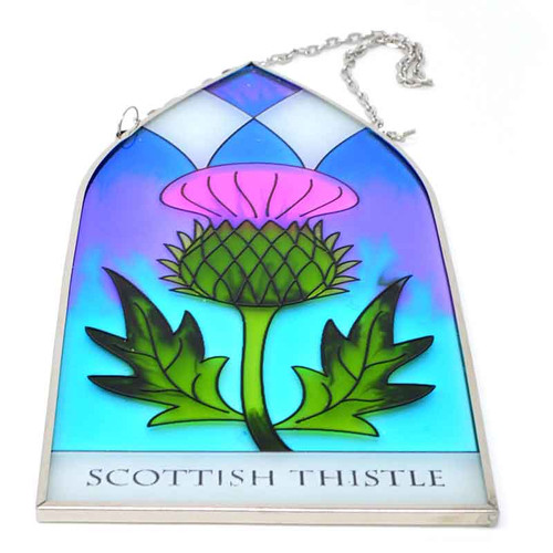 Royal Tara Scottish Thistle Gothic Panel CL-0082-4 Shamrockgift.com