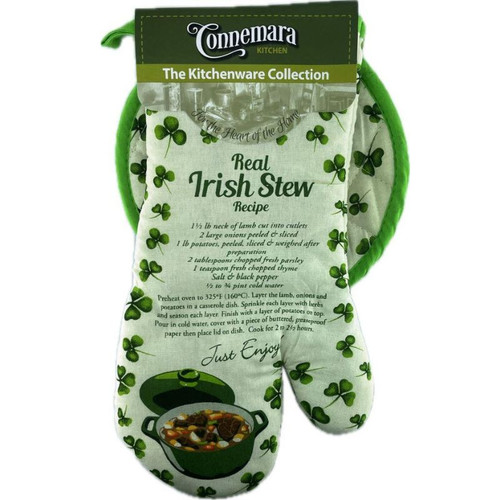 JCW-51821 Irish Stew Recipe Design Irish Kitchen Accessories Oven Glove ShamrockGift.com