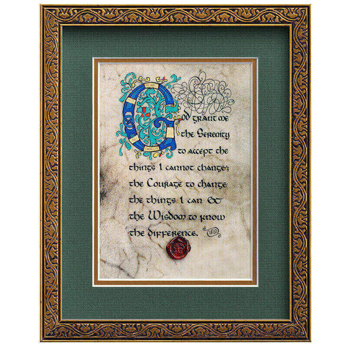 CC-4307GGR Book of Kells Inspired Serenity Prayer Art Print Framed ShamrockGift.com