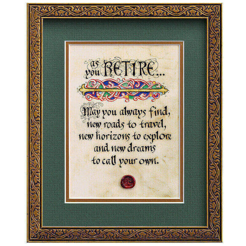 CC-4347GGR Retirement Blessing Celtic Wall Art Framed ShamrockGift.com