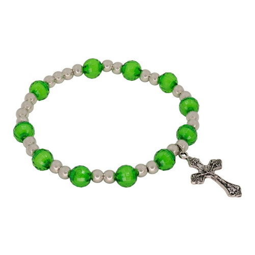 JCW-RB82202 Handcrafted Single Decade Beads Irish Rosary Bracelet Studio ShamrockGift.com
