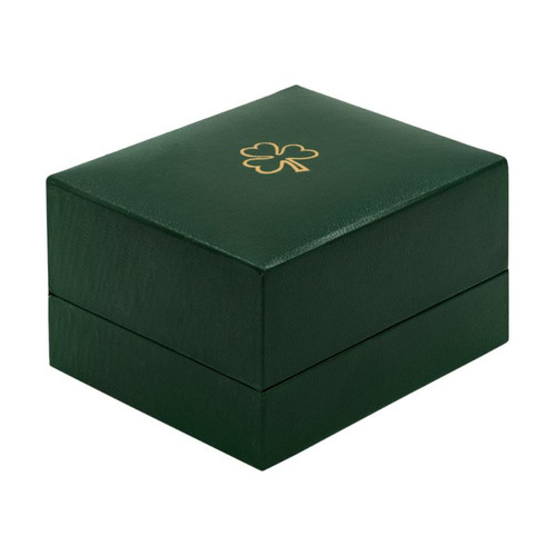 JCW-10082 Silver-Plated Connemara Marble Round Cufflinks Box ShamrockGift.com
