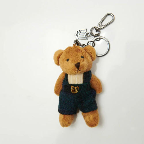 ISL-BEARKEY-GRNTT Small Scottish Harris Tweed Teddy Bear Keyring  Blackwatch Tartan ShamrockGift.com