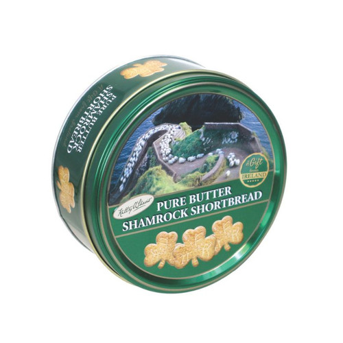 AIS-127609 Traditional Irish Shortbread Tin Shamrock Shape Cookies  ShamrockGift.com
