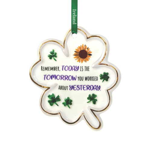 AIS-138155 4-Leaf Clover Irish Ornament with Blessing Today ShamrockGift.com