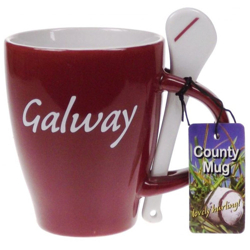 JCW-25710 Ireland County Design Coffee Mug with Spoon Red ShamrockGift.com
