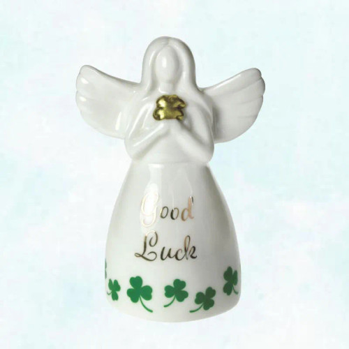 AIS-138063 Parian China Irish Guardian Angel Decoration Good Luck ShamrockGift.com