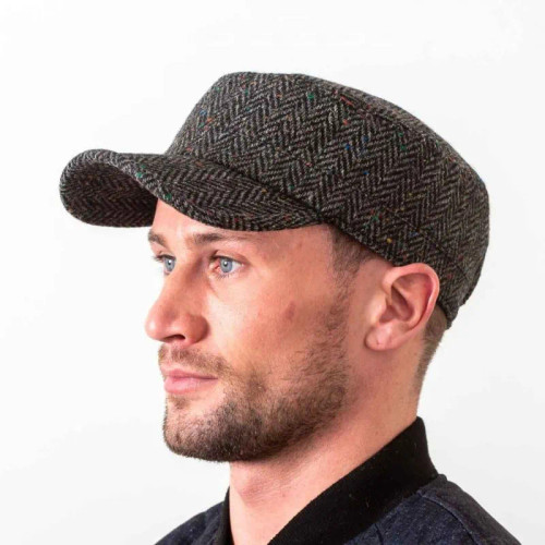 HOF-CADTWD-Charcoal Donegal Tweed Irish Military Hat ShamrockGift.com