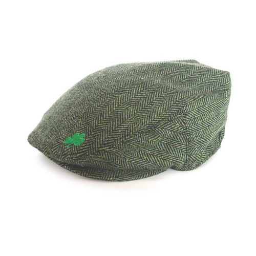 AIS-85978 Irish Shamrock Embroidery Flat Cap Green ShamrockGift.com