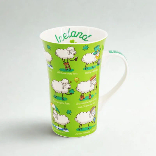 AIS-170834 Playful Irish Sheep Ceramic Tall Mug ShamrockGift.com