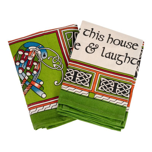 Royal Tara Celtic Peacock Set of 2 Tea Towels CL-79-40	Shamrockgift.com