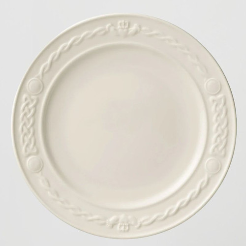 B4218-Belleek Embossed Celtic Claddagh Side Plate ShamrockGift.Com.jpg